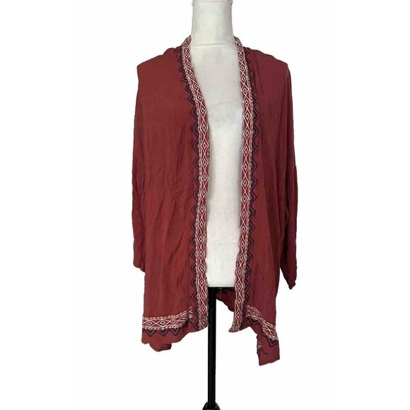 Artesia Embroidered  Open Cardigan  Kimono  Swim Cover Up Size XL Lightweight - Picture 1 of 7